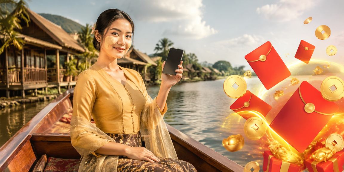 အင်းလေးကန်ရေကန်နှင့် နှင်းဆီအလှများအကြား အနားယူနေသော မြန်မာ ဖုန်းကာစီနို အသုံးပြုသူ